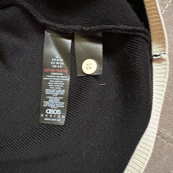 ASOS Black Crew Neck Sweater Fine-Knit Long Sleeve - Picture 8 of 10